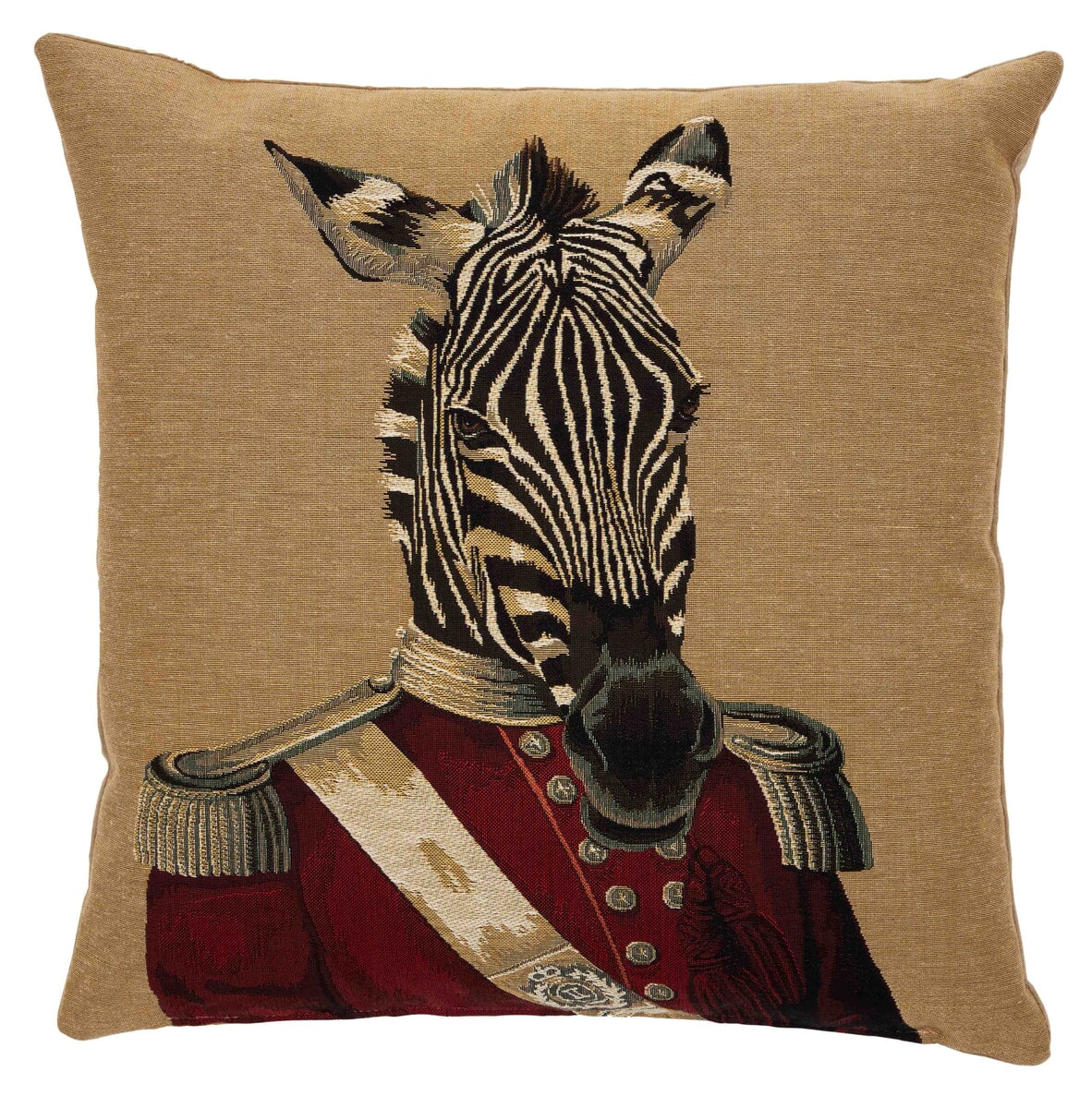 Sergeant Zebra Tapestry Cushion with Feather Filler 