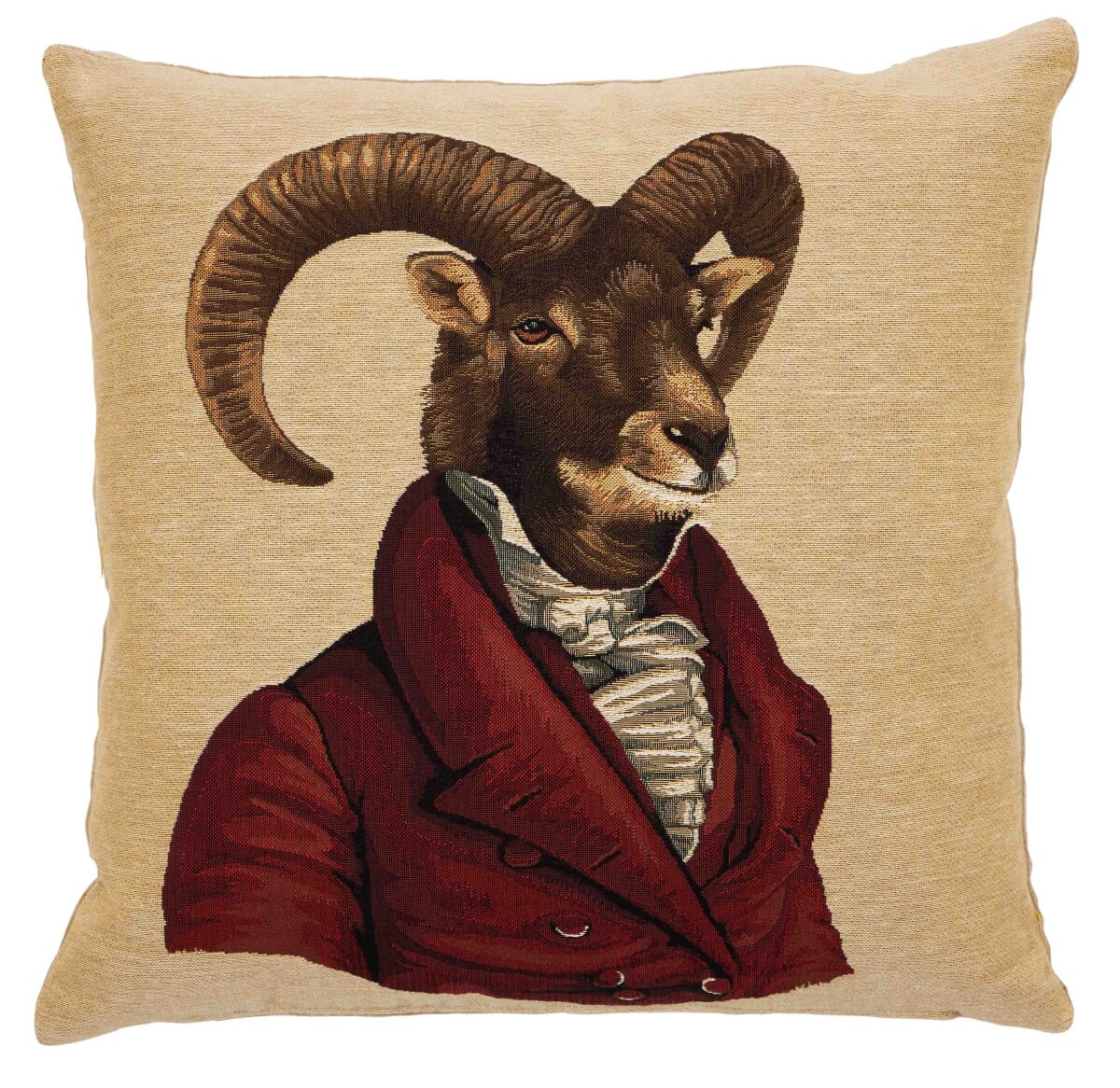 Reginald Ram Tapestry Cushion with Feather Filler 