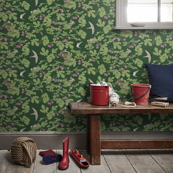 Fig Wallpaper - Green - Petronella Hall