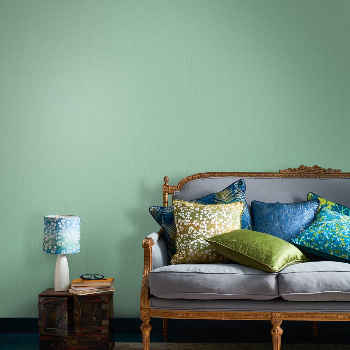 Tisbury Wallpaper - Teal - Clarissa Hulse