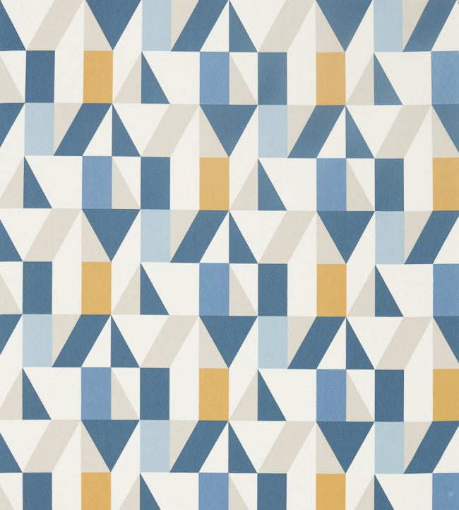 Nuevo Fabric - Indigo / Slate / Satsuma