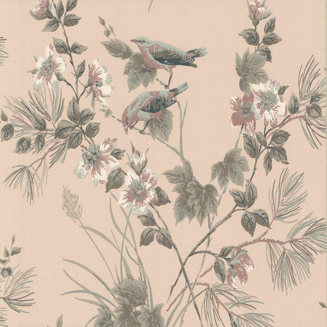 Rosemore Pink Luxury Bird Wallpaper - 1838 wallcoverings