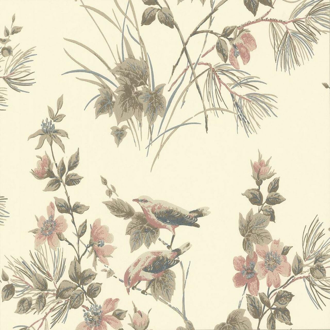 Rosemore Natural Luxury Bird Wallpaper - 1838 wallcoverings