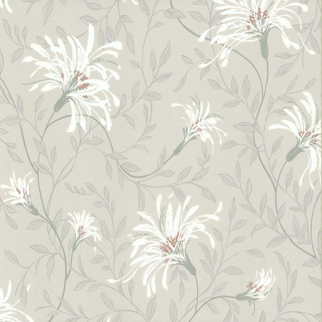 Fairhaven Soft Grey Luxury Floral Wallpaper - 1838 wallcoverings