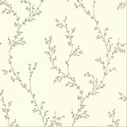 Milton Silver Luxury Leaf Wallpaper - 1838 wallcoverings