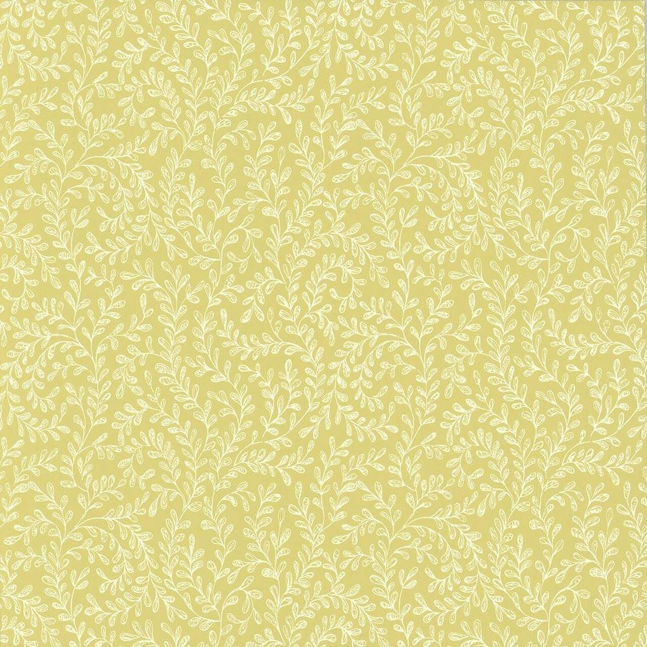 Audley Yellow Luxury Leaf Wallpaper - 1838 wallcoverings