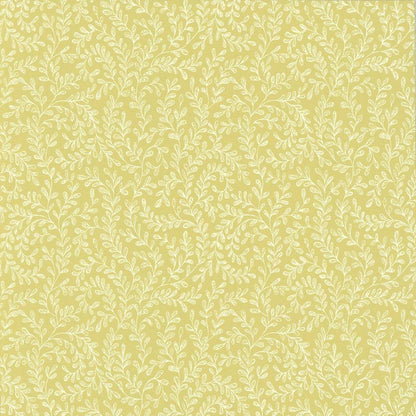 Audley Yellow Luxury Leaf Wallpaper - 1838 wallcoverings