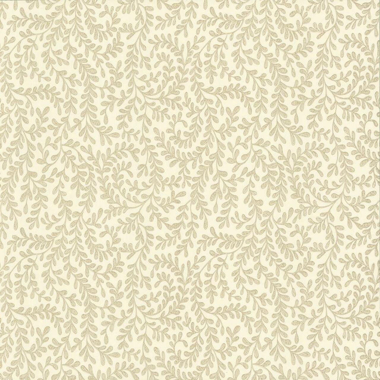 Audley Natural Luxury Leaf Wallpaper - 1838 wallcoverings