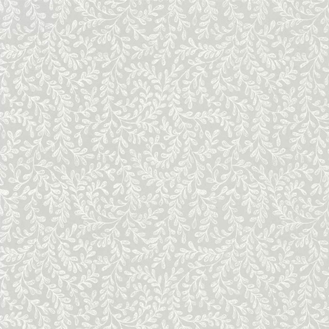 Audley Grey Luxury Leaf Wallpaper - 1838 wallcoverings