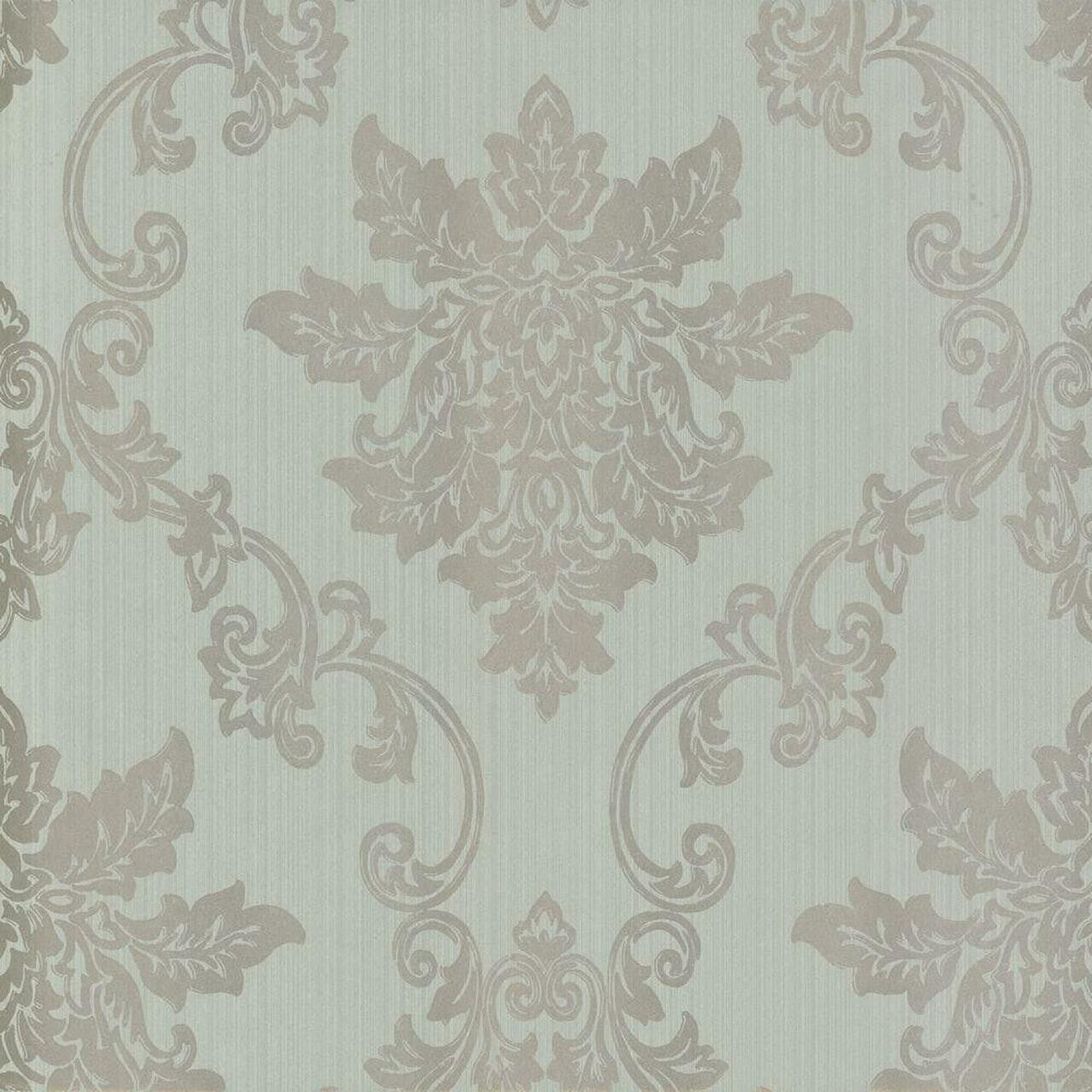 Hampton Duck Egg Blue Luxury Damask Wallpaper - 1838 wallcoverings