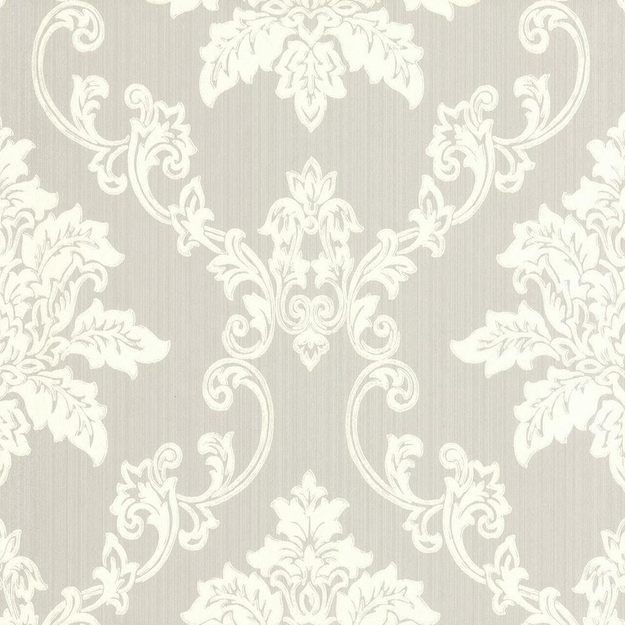 Hampton Grey Luxury Damask Wallpaper - 1838 wallcoverings