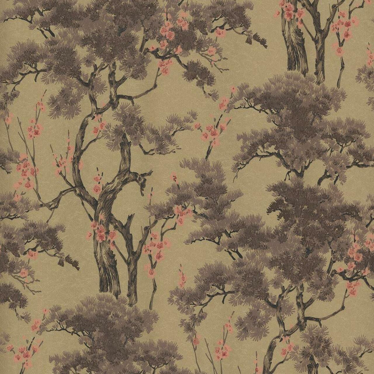 Harewood Gold Metallic Luxury Chinoiserie Wallpaper - 1838 wallcoverings