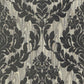 Faversham Charcoal Black Luxury Flock Wallpaper - 1838 wallcoverings