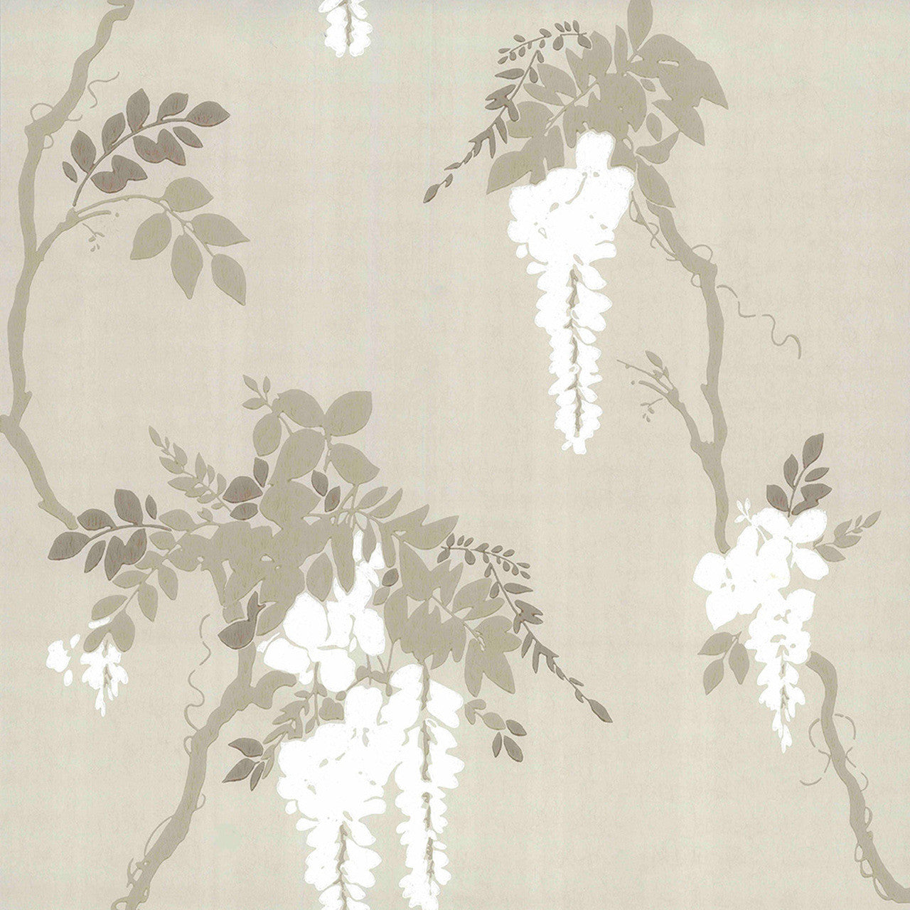 Leonora Ivory Neutral Luxury Floral Wallpaper - 1838 wallcoverings