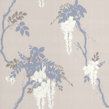 Leonora Denim Grey Neutral Luxury Floral Wallpaper - 1838 wallcoverings