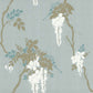 Leonora Teal Green Luxury Floral Wallpaper - 1838 wallcoverings