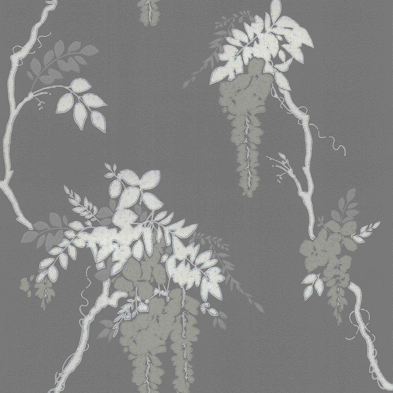 Leonora Grey Luxury Floral Wallpaper - 1838 wallcoverings