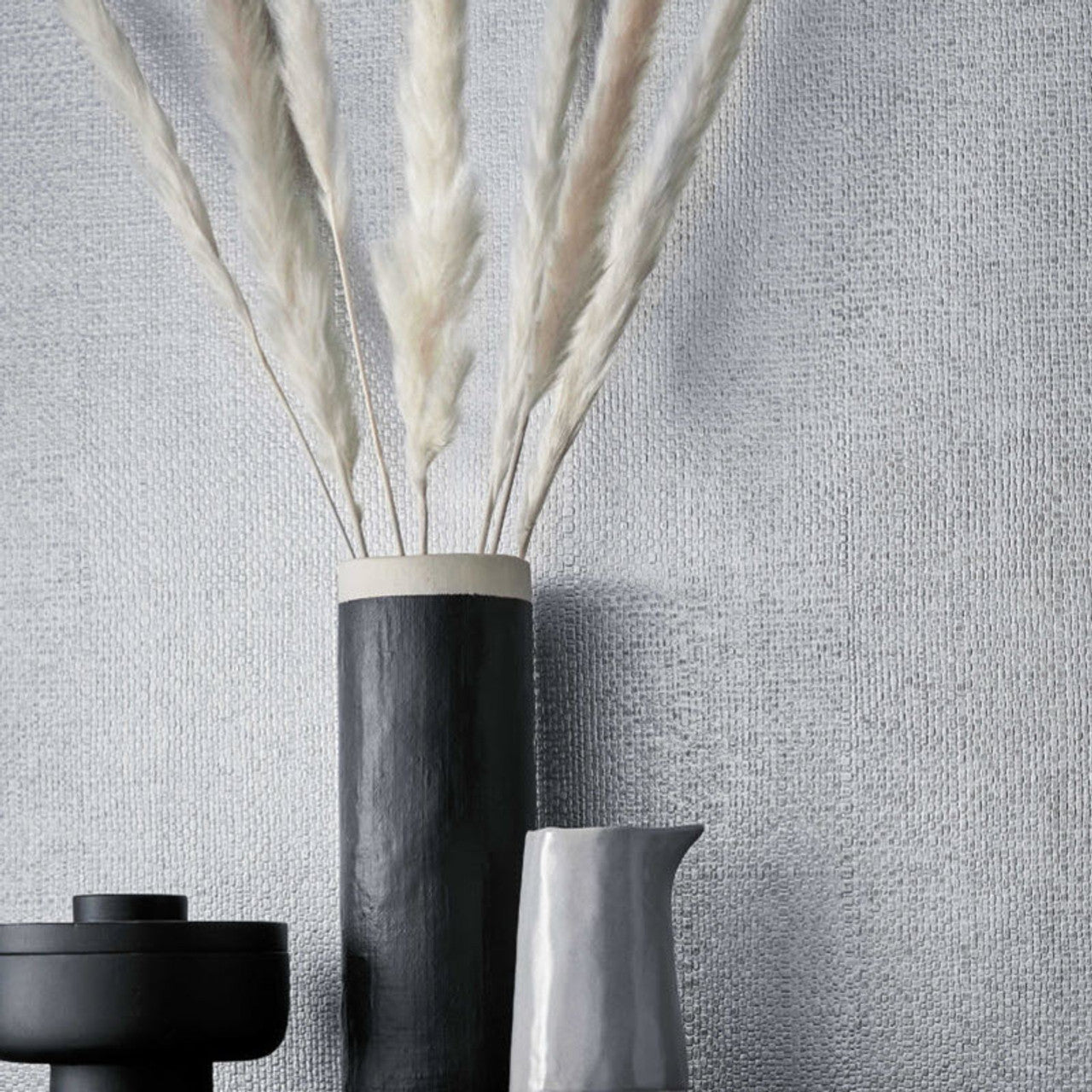 Serena Silver Luxury Textured Wallpaper - 1838 wallcoverings