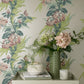 Aurora Moss Green and Pink Luxury Floral Wallpaper - 1838 wallcoverings