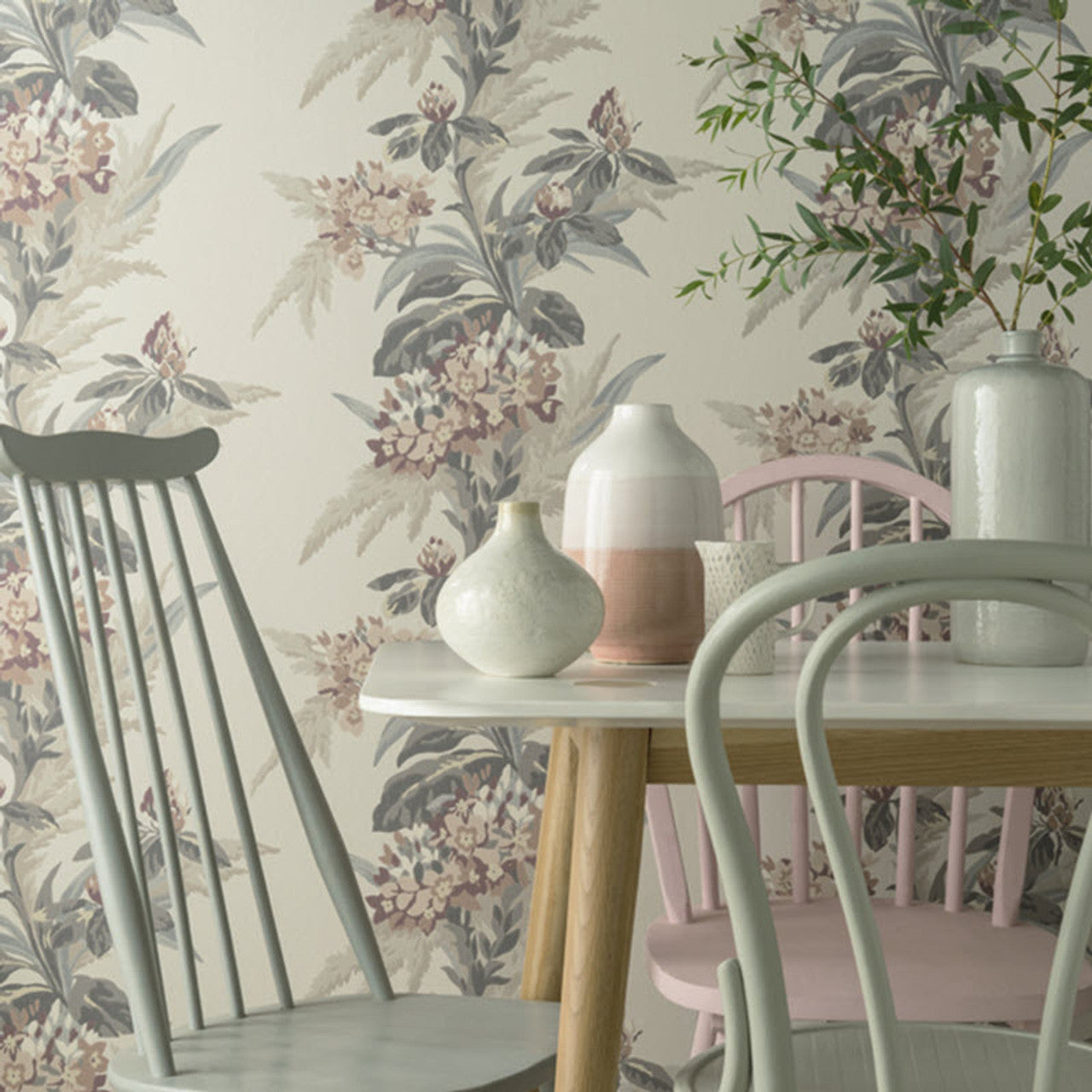 Aurora Beach Pink Luxury Floral Wallpaper - 1838 wallcoverings