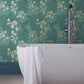 Hummingbird Seafoam Teal Luxury Bird Wallpaper - 1838 wallcoverings