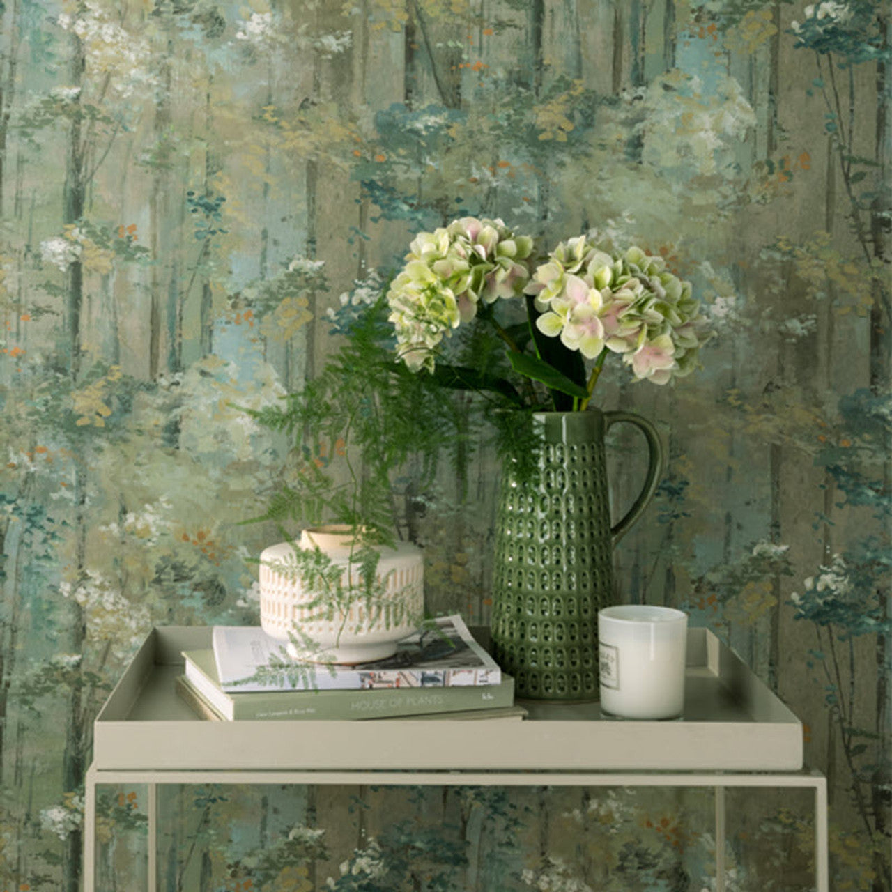 Glade Moss Green Luxury Tree Wallpaper - 1838 wallcoverings