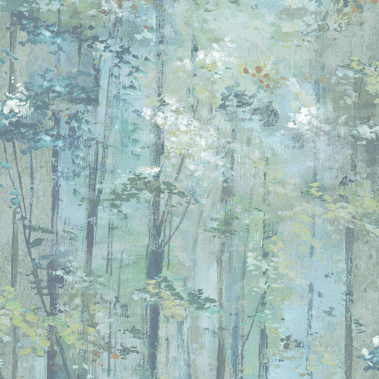 Glade Seafoam Green Luxury Tree Wallpaper - 1838 wallcoverings