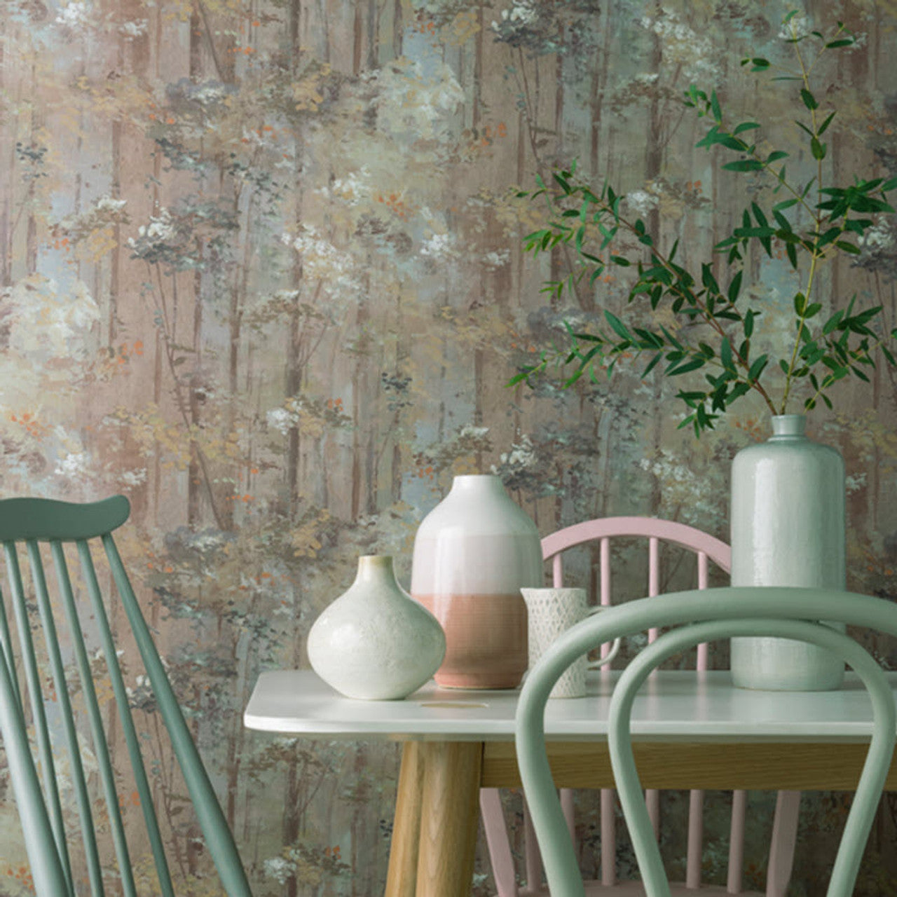 Glade Beach Neutral Luxury Tree Wallpaper - 1838 wallcoverings