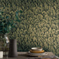 Tranquil Jet Black and Gold Foil Luxury Feather Wallpaper - 1838 wallcoverings