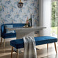 Le Toucan Pale Blue Luxury Bird Wallpaper - 1838 wallcoverings