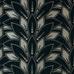 Astoria Jet Black Luxury Flock Wallpaper - 1838 wallcoverings