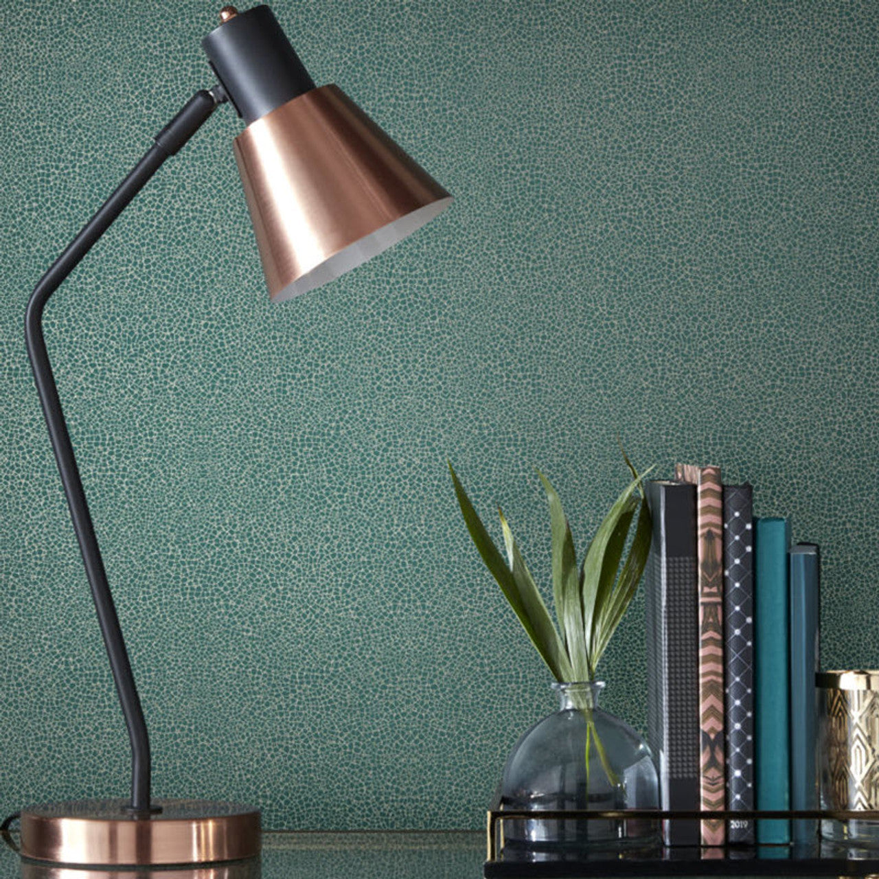 Emile Emerald Green Luxury Crackle Wallpaper - 1838 wallcoverings