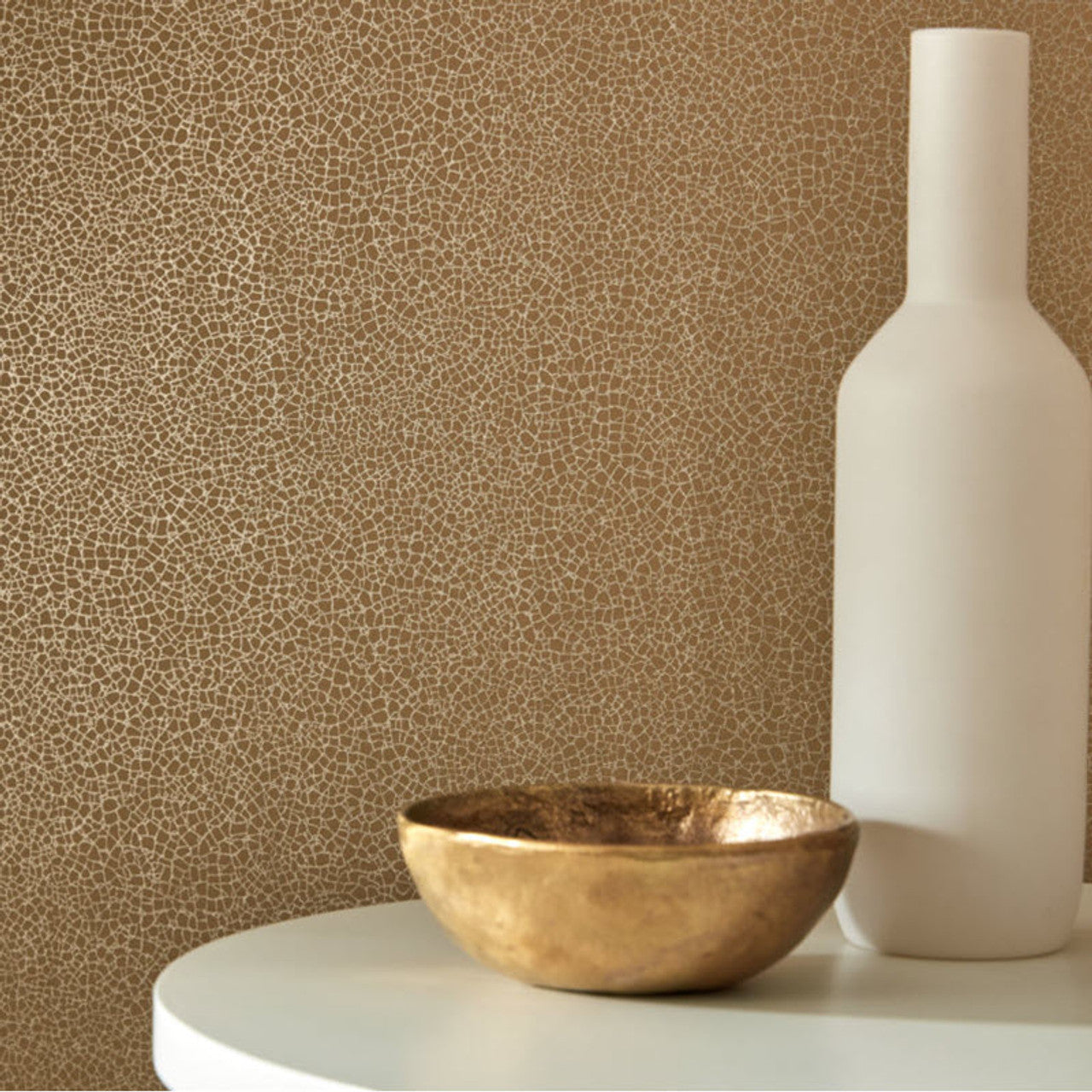 Emile Mustard Yellow Luxury Crackle Wallpaper - 1838 wallcoverings