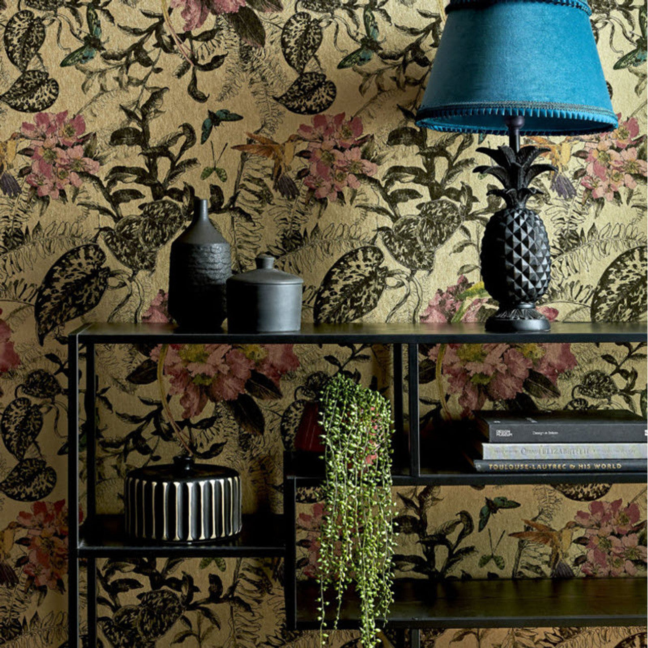 Hedgerow Bracken Gold Luxury Feature Wallpaper - 1838 wallcoverings