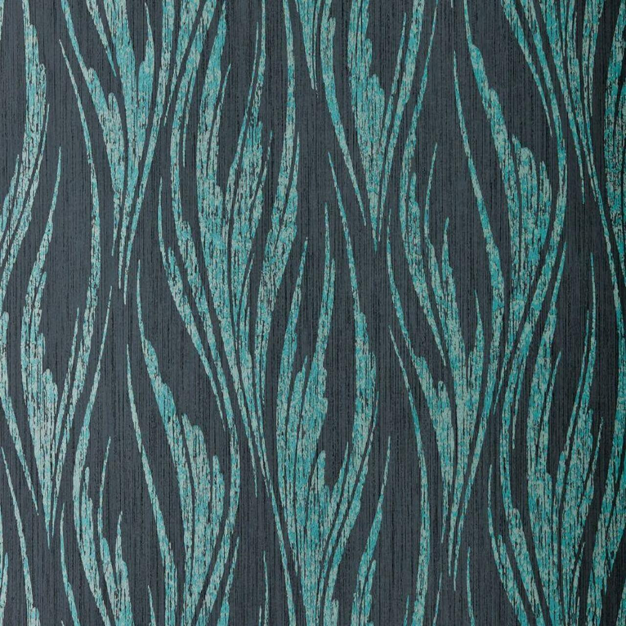 Ripple Mineral Green and Black Luxury Feature Wallpaper - 1838 wallcoverings