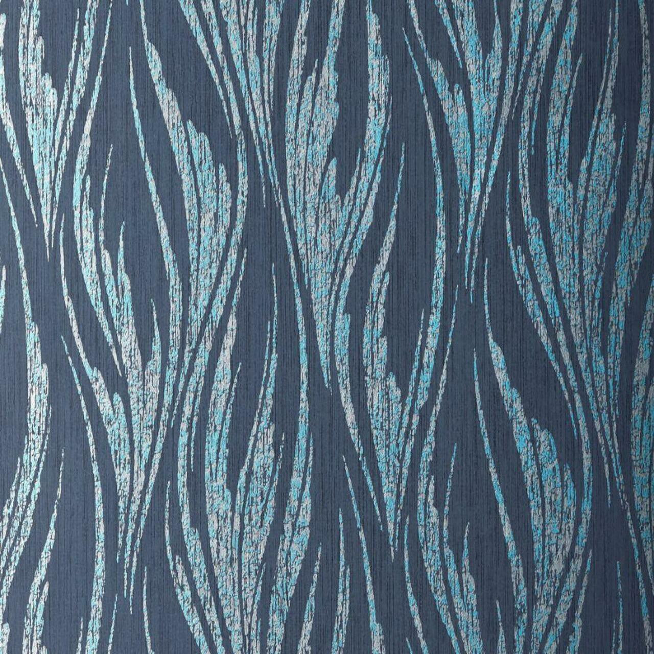 Ripple Blue Dusk Luxury Feature Wallpaper - 1838 wallcoverings