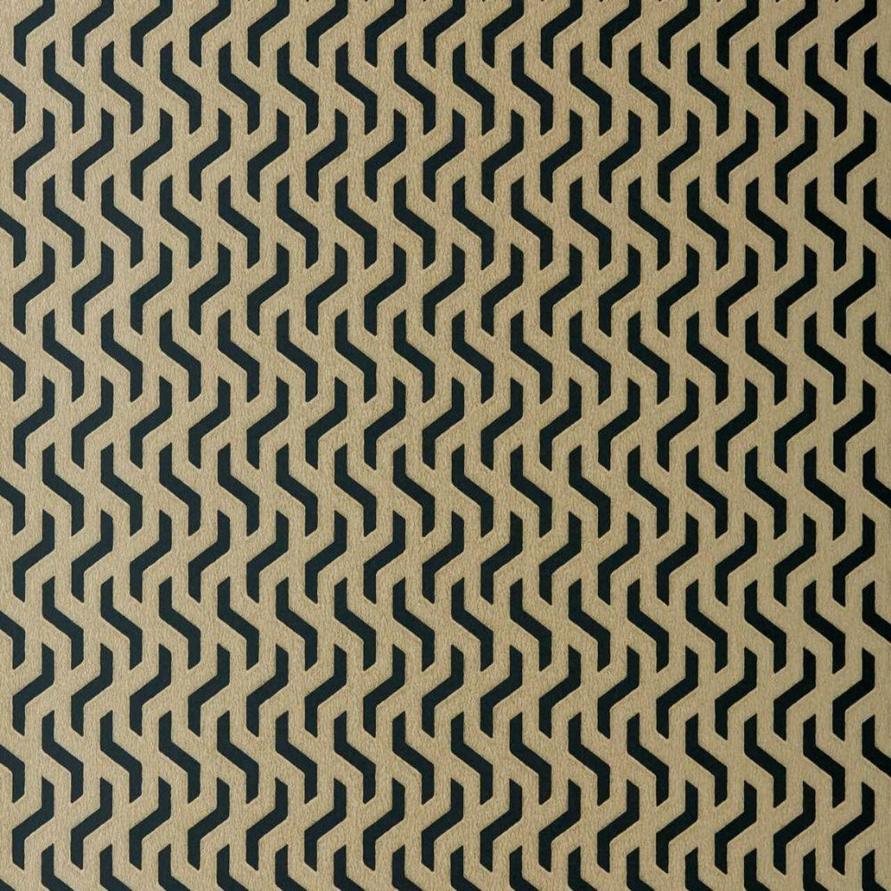 Rattan Bracken Gold and Black Luxury Geometric Wallpaper - 1838 wallcoverings