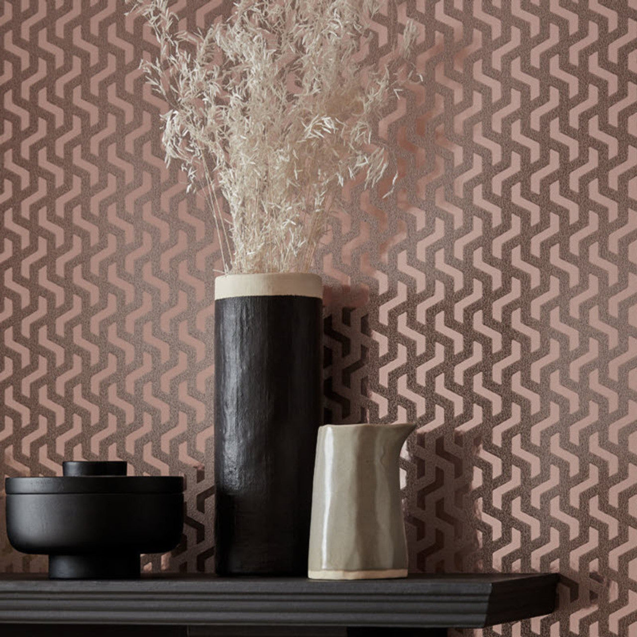 Rattan Rose Gold Luxury Foil Wallpaper - 1838 wallcoverings