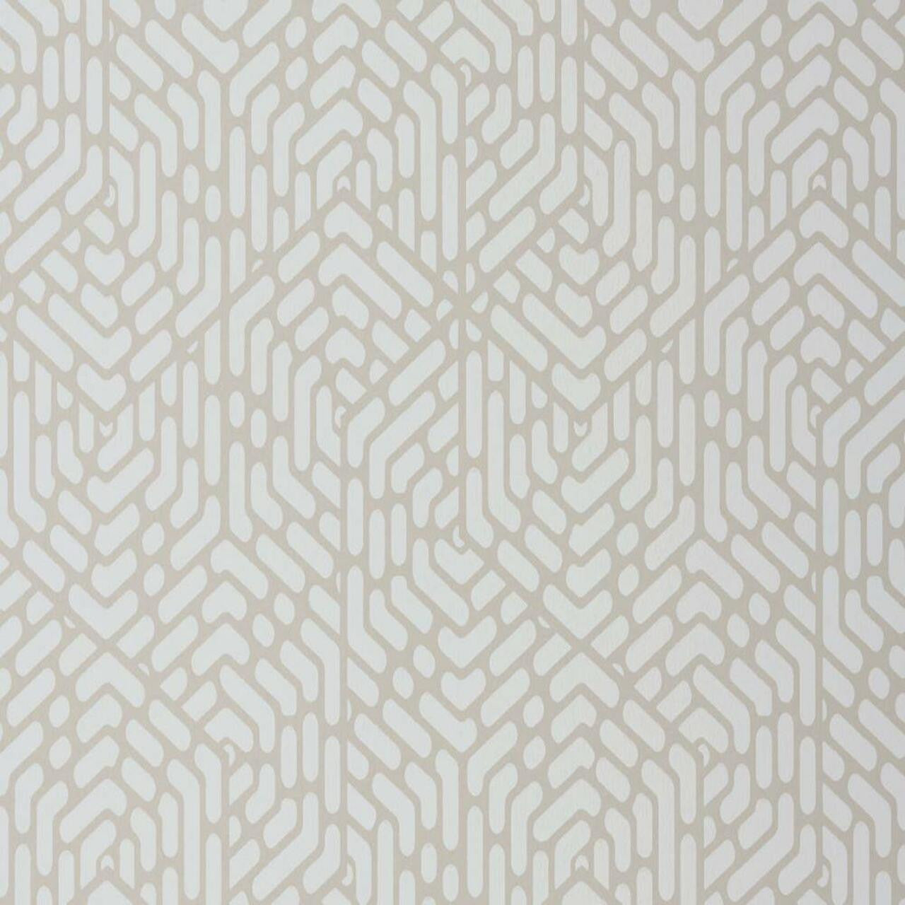 V&A Willow Barley Neutral Luxury Geometric Wallpaper - 1838 wallcoverings