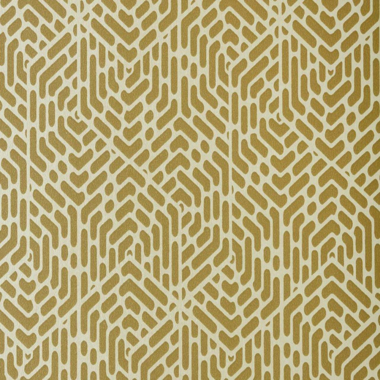 V&A Willow Honey Yellow Luxury Geometric Wallpaper - 1838 wallcoverings