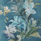 Lilliana Peacock Blue Luxury Floral Wallpaper - 1838 wallcoverings