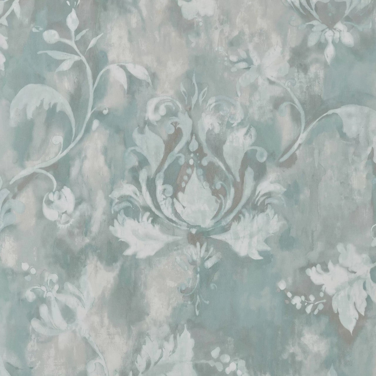 Ornamenta Aqua Green Luxury Damask Wallpaper - 1838 wallcoverings