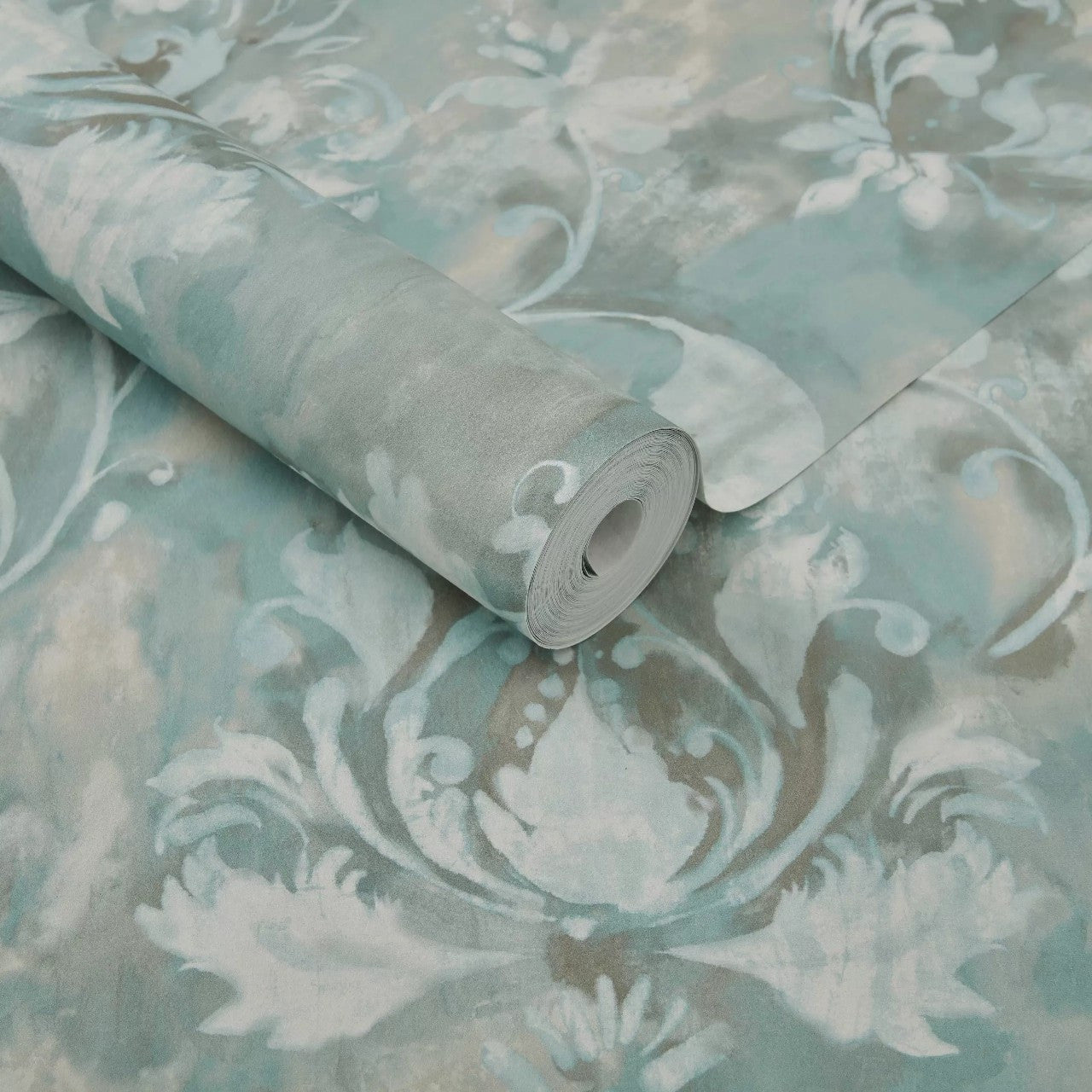 Ornamenta Aqua Green Luxury Damask Wallpaper - 1838 wallcoverings