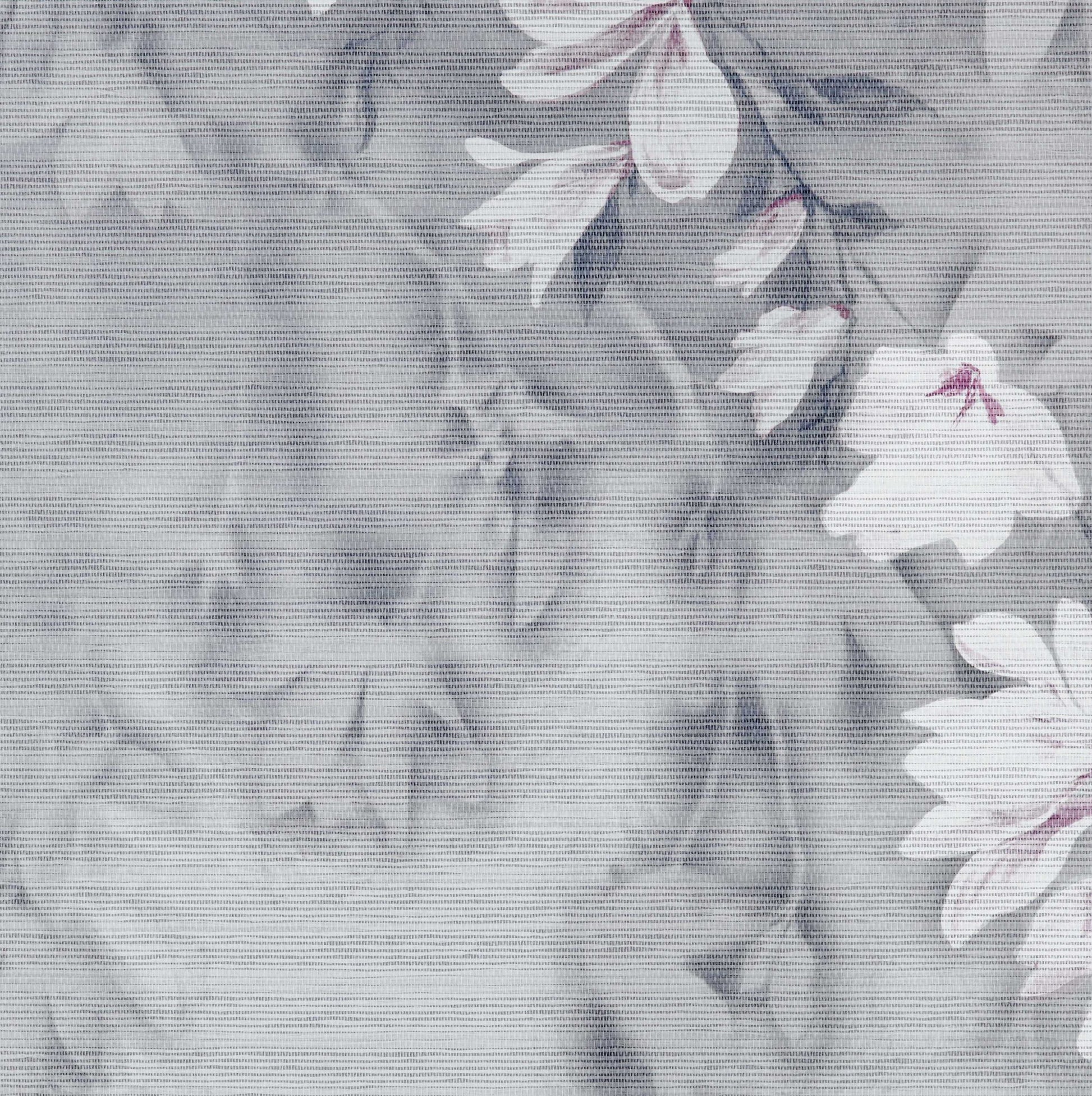 Trailing Magnolia Mist Grey Luxury Floral Paperweave Mural - 1838 wallcoverings