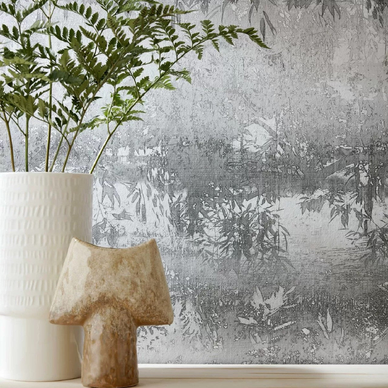 Serenity Sepia Grey Luxury Tree Wallpaper - 1838 wallcoverings