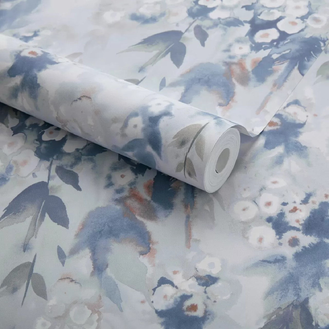 Cascade Cornflower Blue Luxury Floral Wallpaper - 1838 wallcoverings