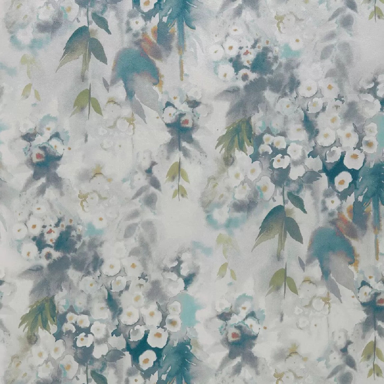 Cascade Opal Green Luxury Floral Wallpaper - 1838 wallcoverings