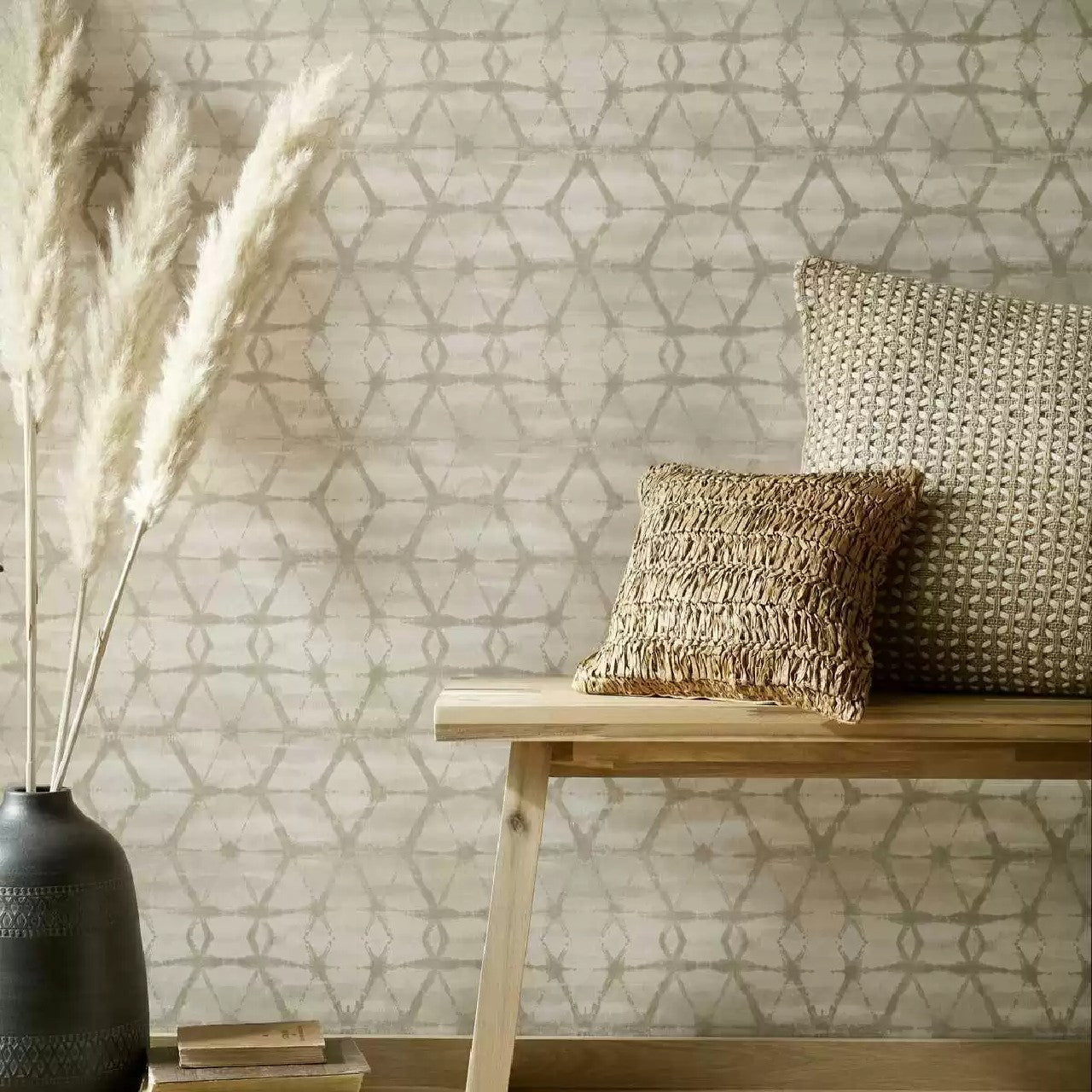 Mineral Butter Cream Luxury Geometric Wallpaper - 1838 wallcoverings