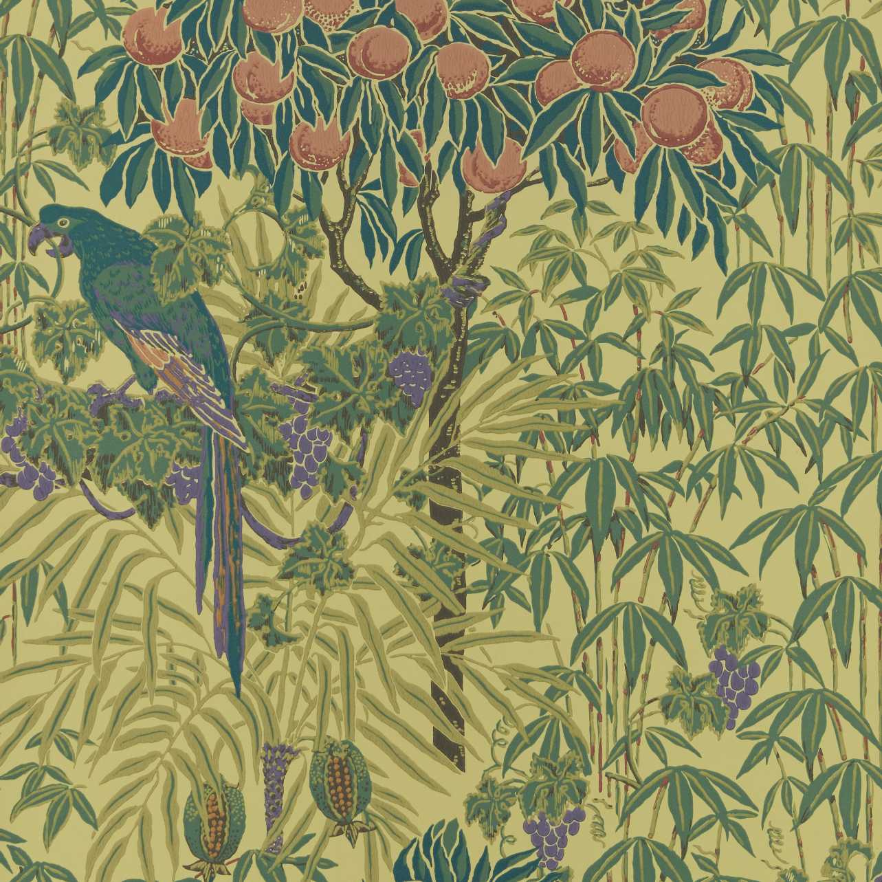 V&A Macaw - Vivid Yellow Wallpaper - 1838 wallcoverings