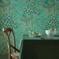 V&A Macaw - Teal Wallpaper - 1838 wallcoverings